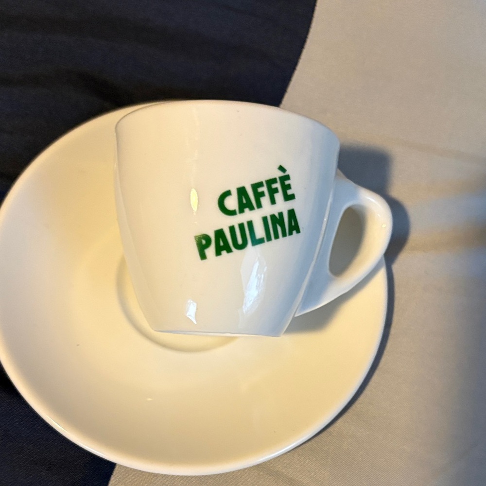 White Espresso Cup and Saucer Set
